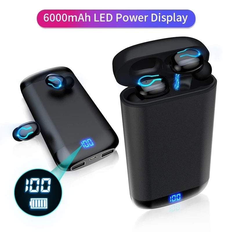 Wireless bluetooth headset with mobile powerbank