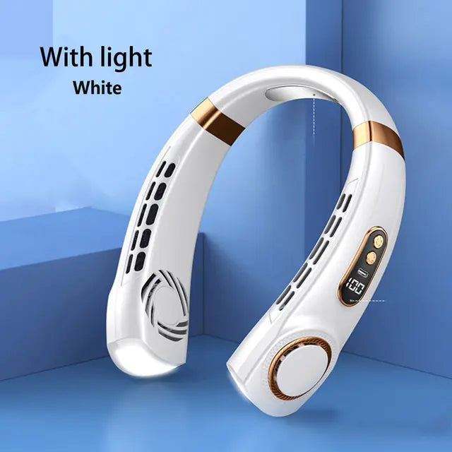 Portable LED Display Hanging Neck Fan