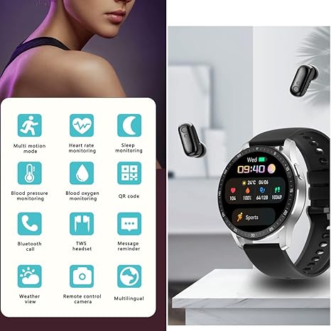 X7 Headset Smart Watch TWS Bluetooth Earphones Call Large Screen IP67