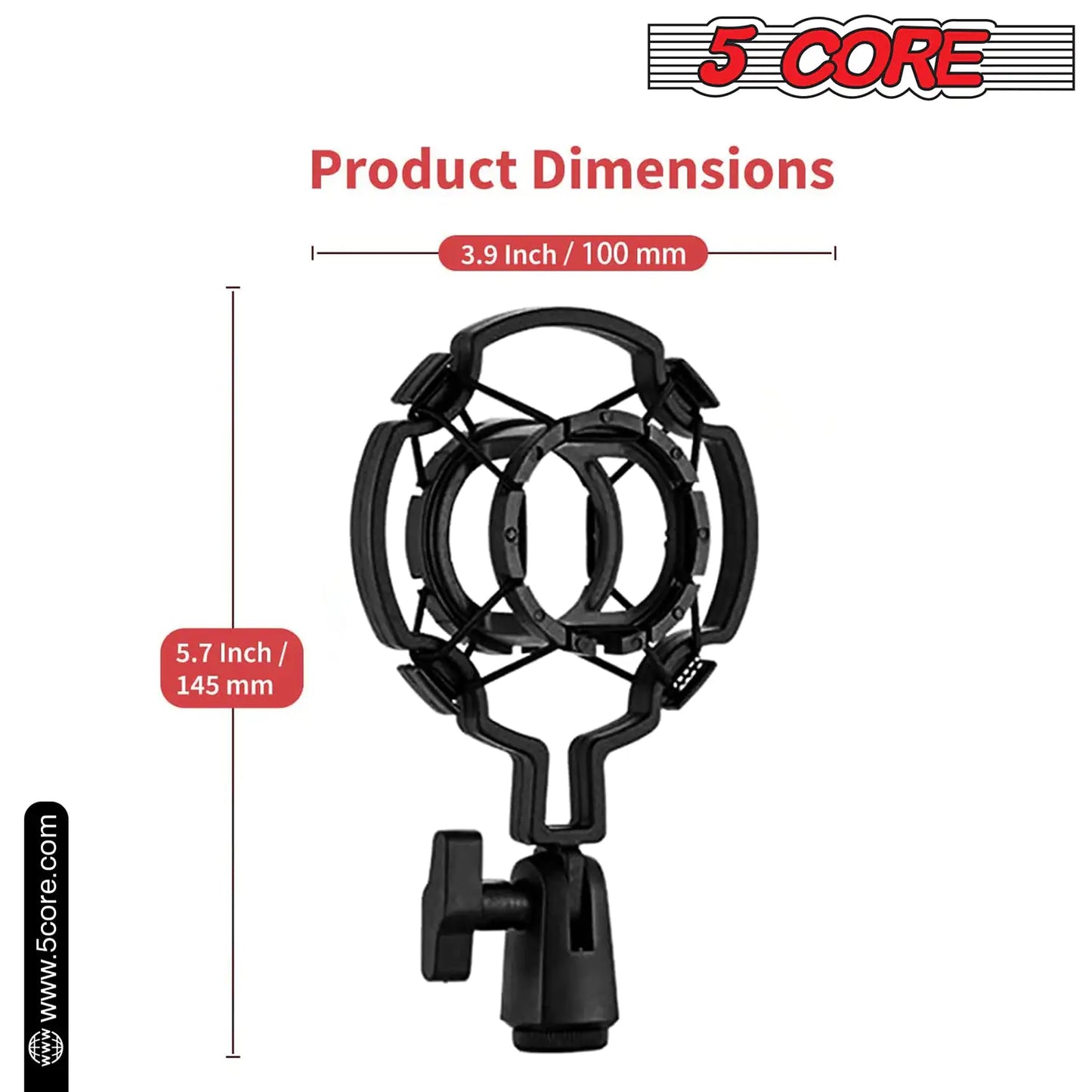 5Core Recording Microphone Podcast Bundle Professional Condenser Cardioid Mic Kit w Boom Arm