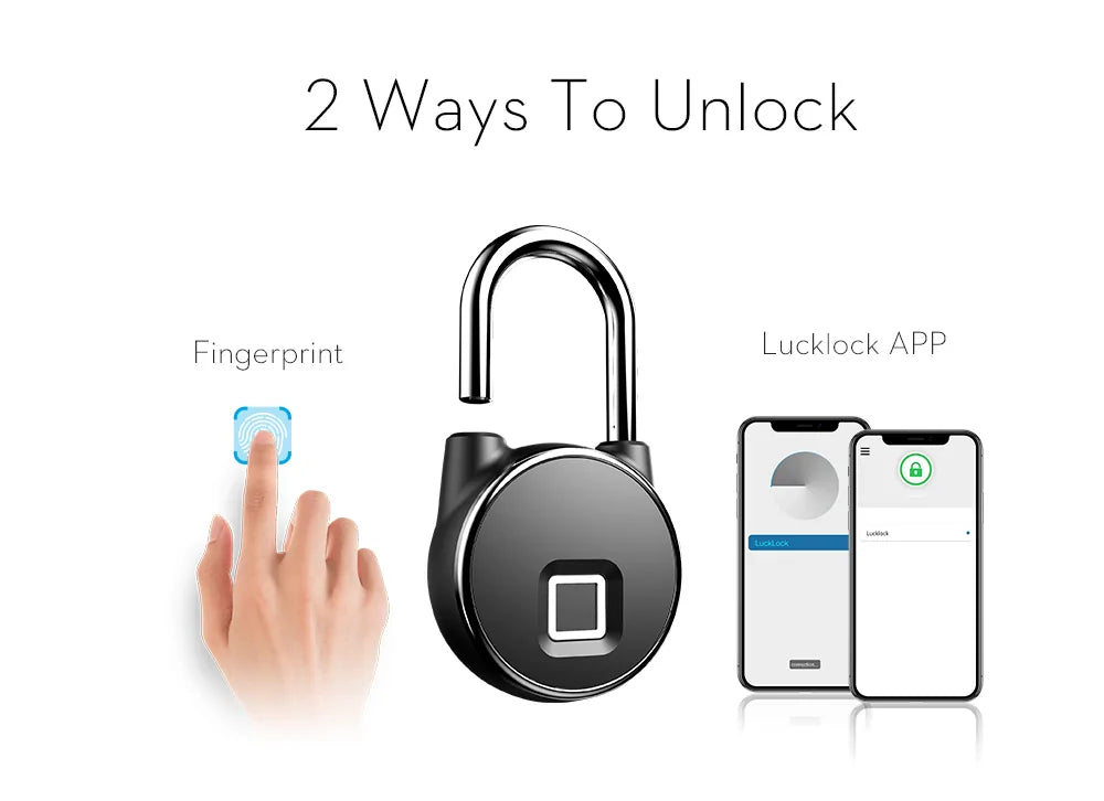USB Rechargeable Fingerprint Bluetooth Padlock