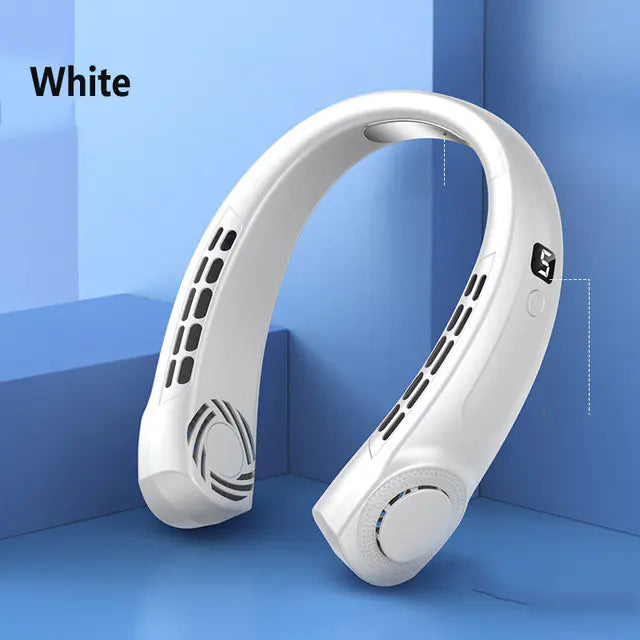 Portable LED Display Hanging Neck Fan