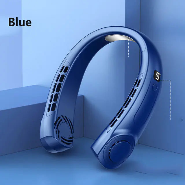 Portable LED Display Hanging Neck Fan