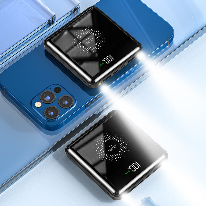 20000mAh Mirror With Four-wire Shared Wireless Power Bank