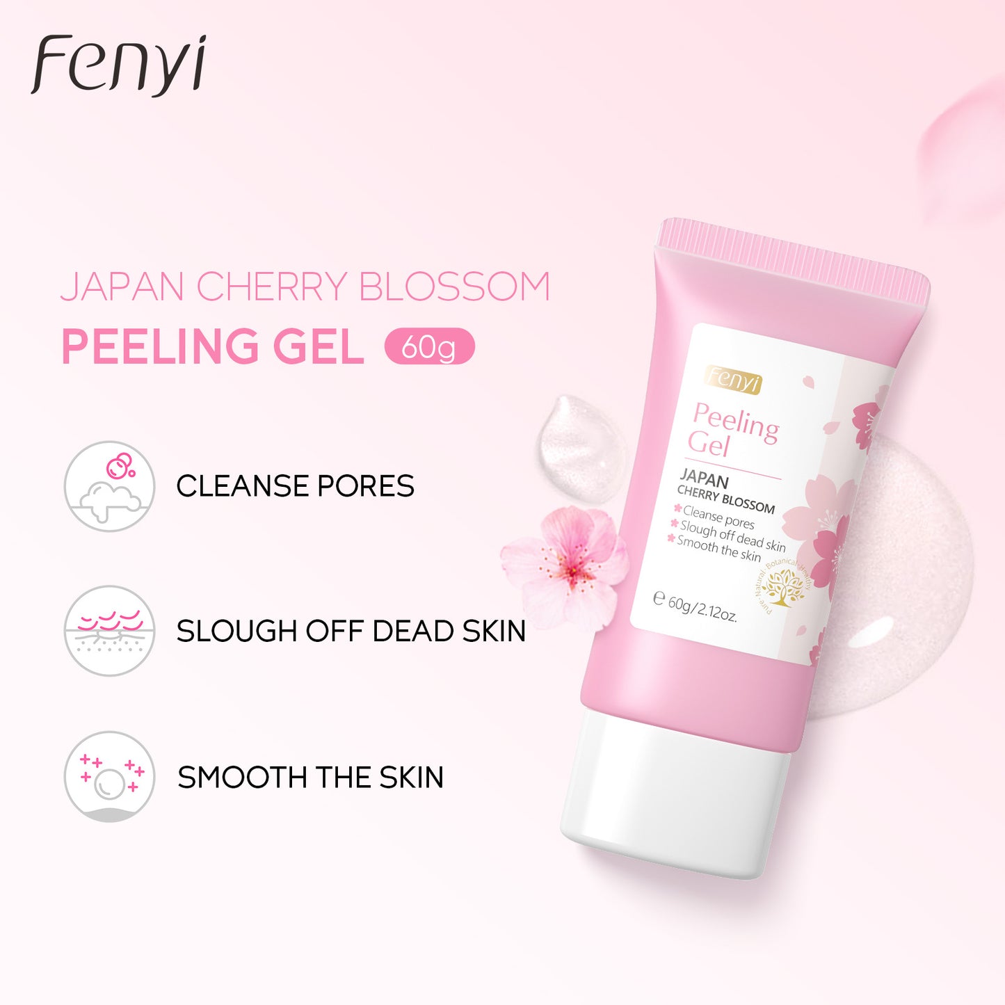 Fyi Japan Sakura Keratin Gel 60g Moisturizing Tender face body cleansing skin care product