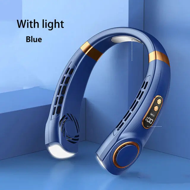 Portable LED Display Hanging Neck Fan