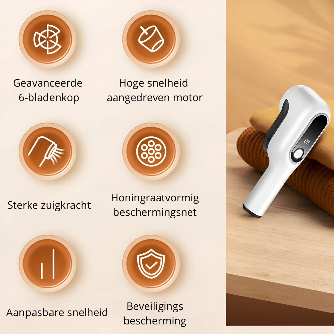 Rechargeable Fabric Shaver with Digital Display