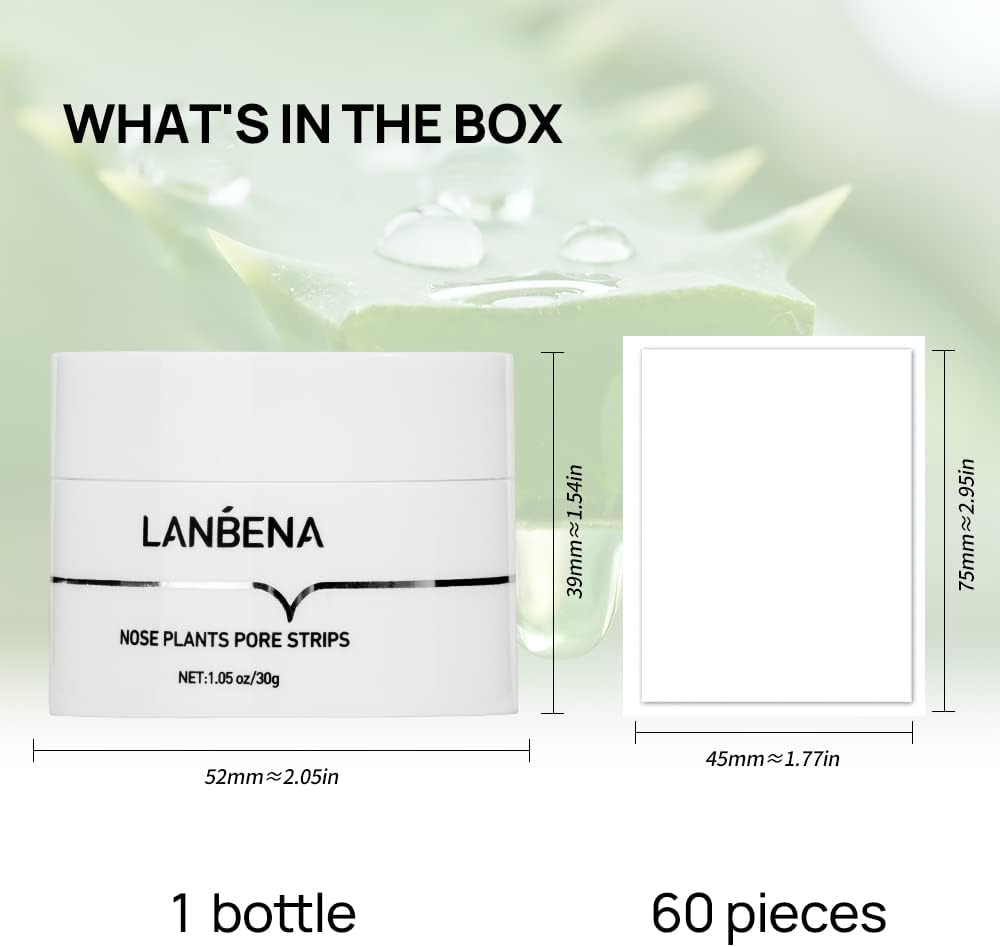 LANBENA Lamberna Blackhead Nose  Nose Patch with 60 Blackhead paper Acne Peel Cleansing  Russia