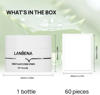 LANBENA Lamberna Blackhead Nose  Nose Patch with 60 Blackhead paper Acne Peel Cleansing  Russia