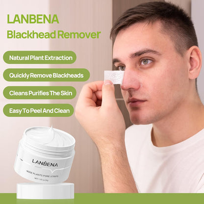 LANBENA Lamberna Blackhead Nose  Nose Patch with 60 Blackhead paper Acne Peel Cleansing  Russia