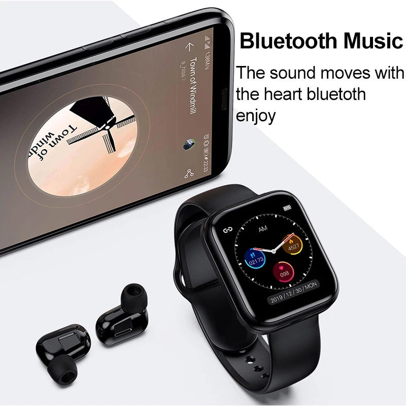 X5 Smart Watch Bluetooth Earphones Waterproof 2 in 1 Smart Watch With Earbuds