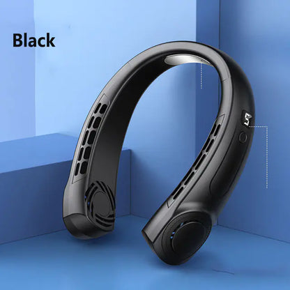 Portable LED Display Hanging Neck Fan