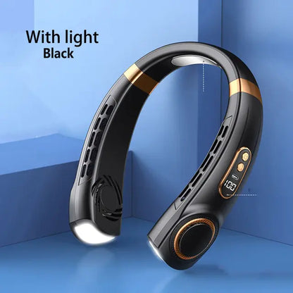 Portable LED Display Hanging Neck Fan