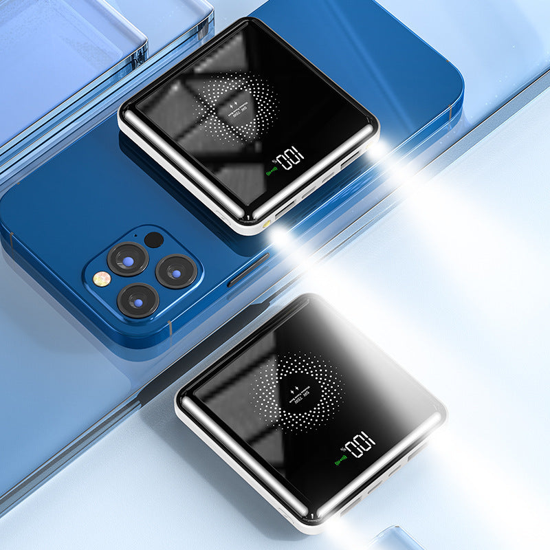 20000mAh Mirror With Four-wire Shared Wireless Power Bank