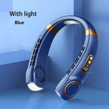 Portable LED Display Hanging Neck Fan